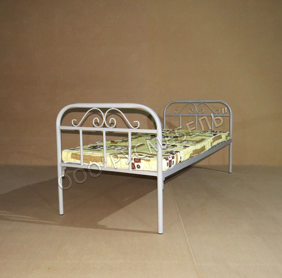 Кровать металлическая одноярусная с элементами ковки «Бюджет-5» фото 1